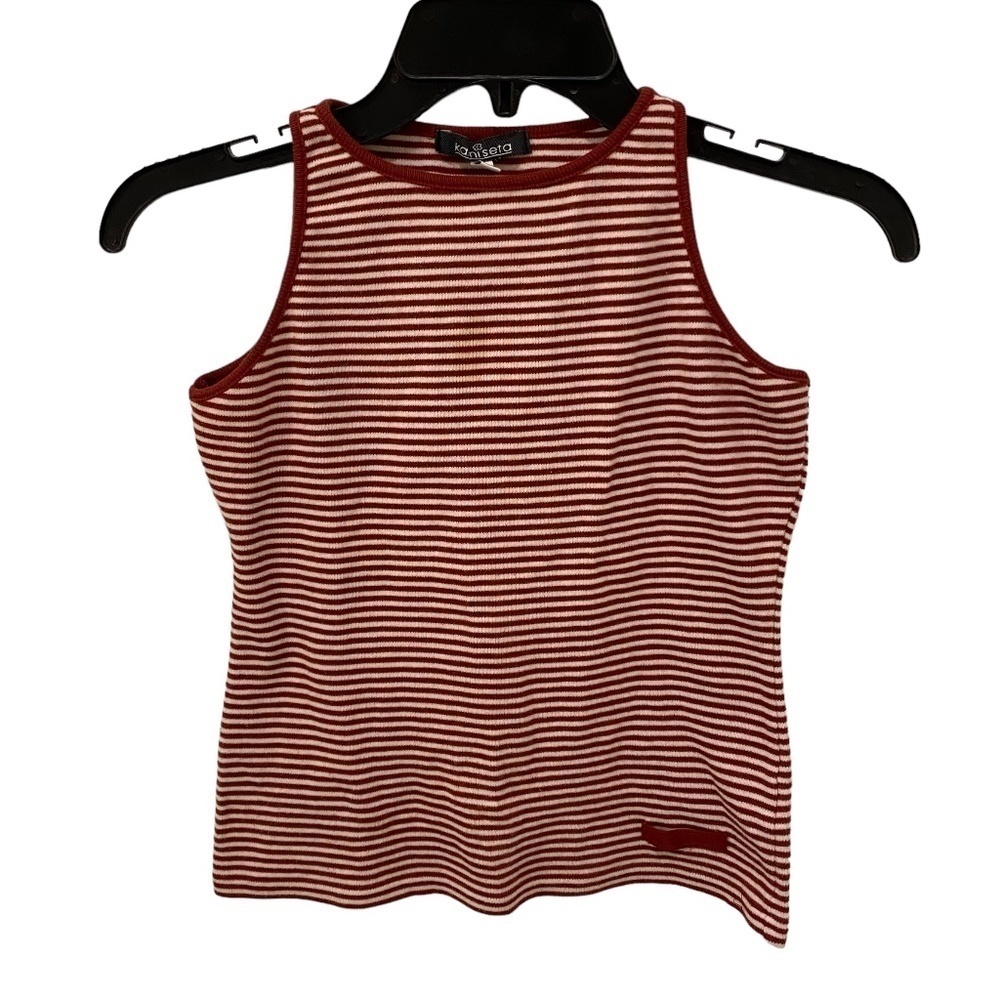 Kamiseta Striped Top. Maroon/White. Medium